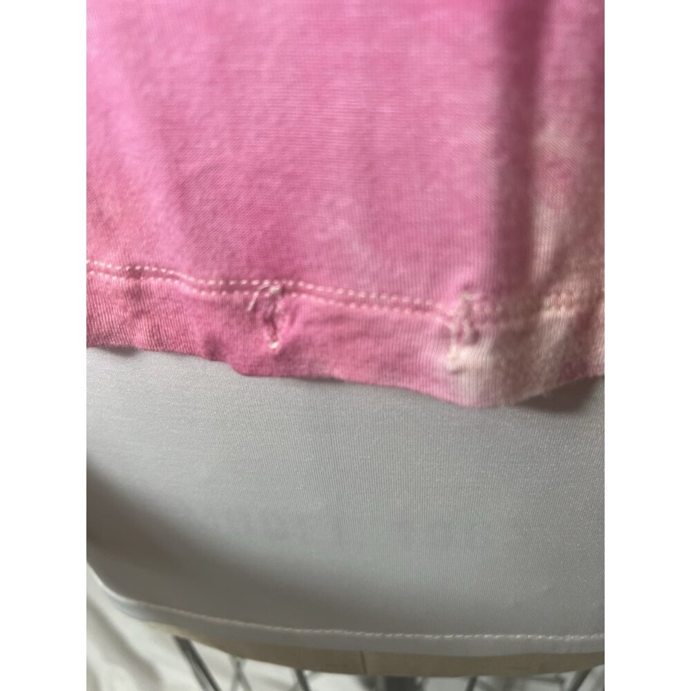 Hem‎ & Thread Pink/Orange Long Sl, Lightweight Knit top Womens Sz Med-drawstring - Picture 4 of 9